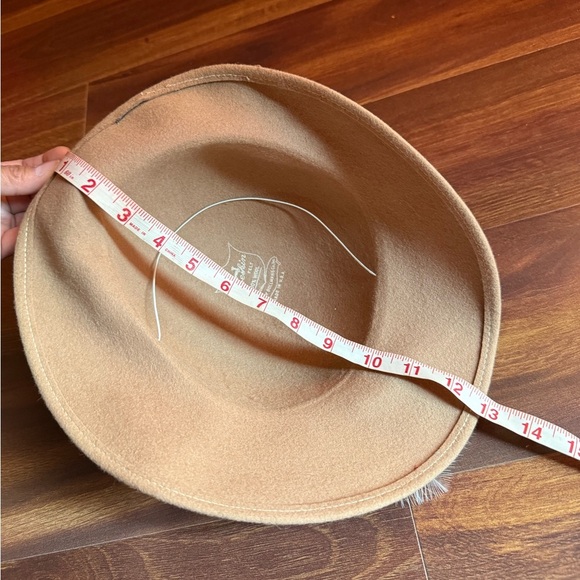 DOESKIN Stylish Tan Wool Hat with Feather Accent - Picture 6 of 6